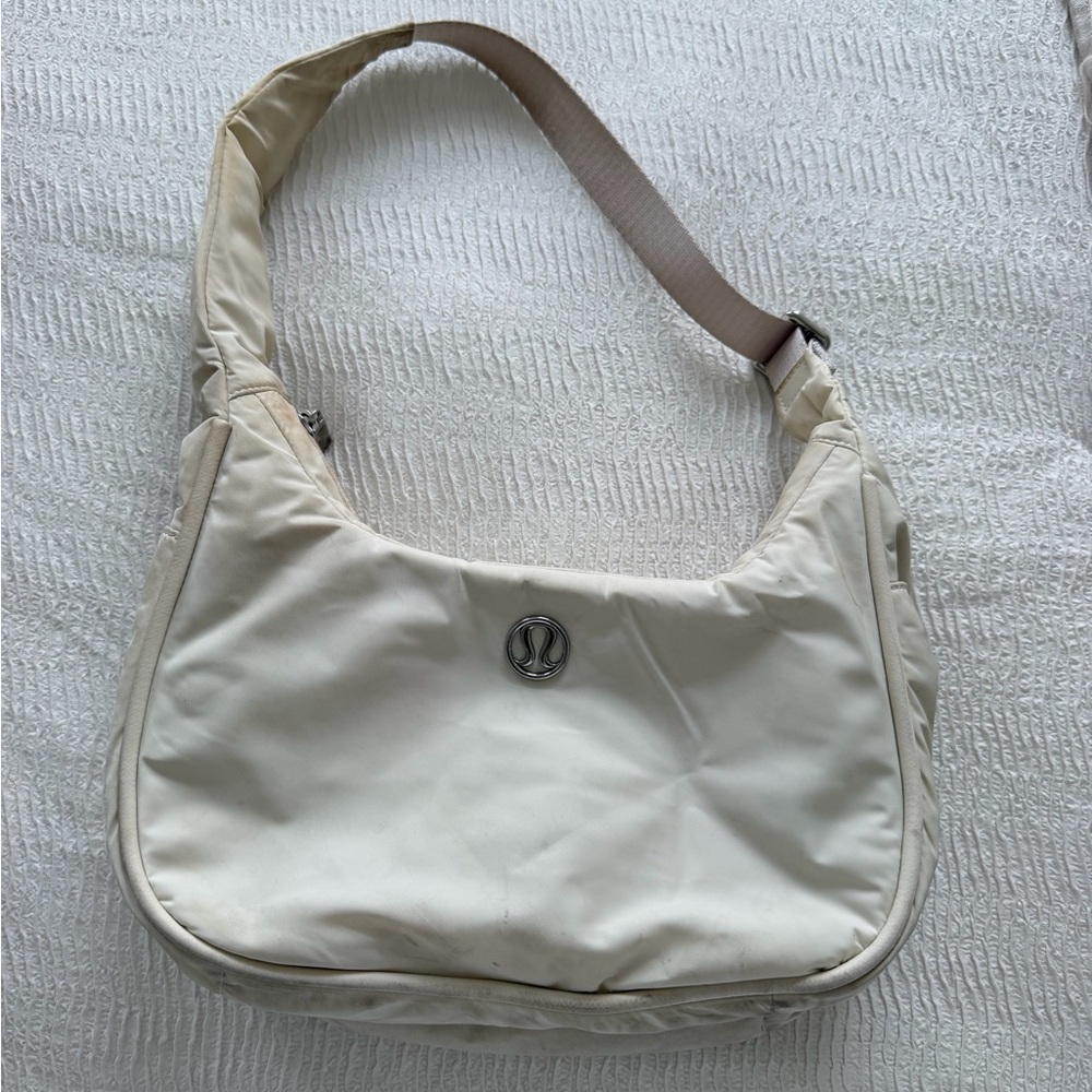 lululemon athletica Cream Shoulder Bag with Beige Strap